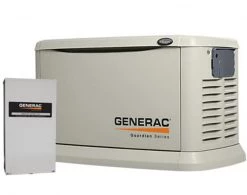 Generac Guardian 6551 22kW Standby Generator w/ Whole House Switch.